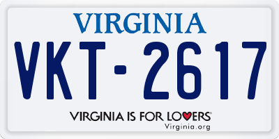 VA license plate VKT2617