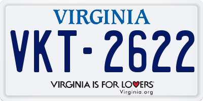 VA license plate VKT2622