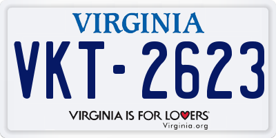 VA license plate VKT2623