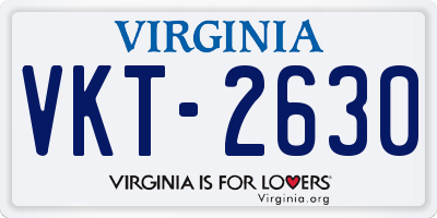 VA license plate VKT2630