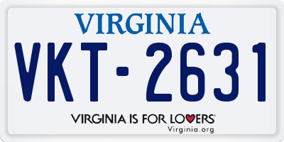 VA license plate VKT2631