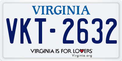 VA license plate VKT2632