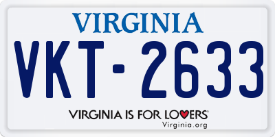 VA license plate VKT2633