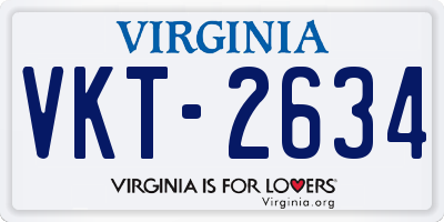 VA license plate VKT2634