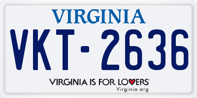 VA license plate VKT2636