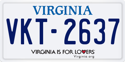 VA license plate VKT2637