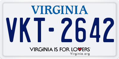 VA license plate VKT2642