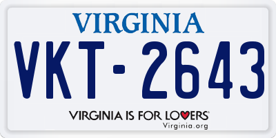 VA license plate VKT2643