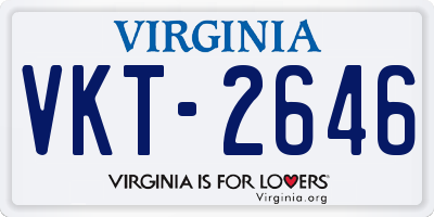 VA license plate VKT2646