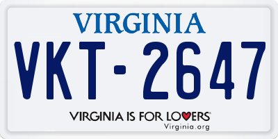 VA license plate VKT2647
