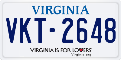 VA license plate VKT2648