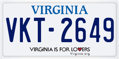VA license plate VKT2649