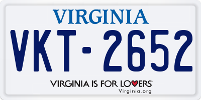 VA license plate VKT2652