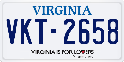 VA license plate VKT2658