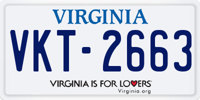 VA license plate VKT2663