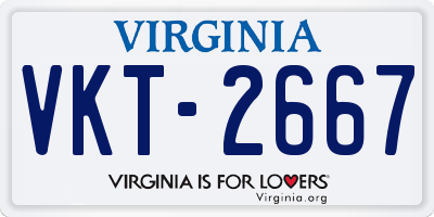VA license plate VKT2667