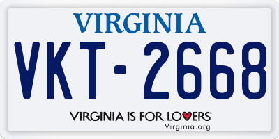 VA license plate VKT2668