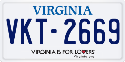VA license plate VKT2669