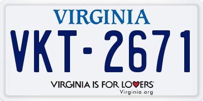 VA license plate VKT2671