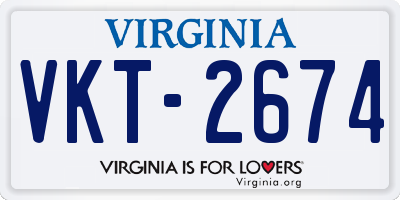 VA license plate VKT2674