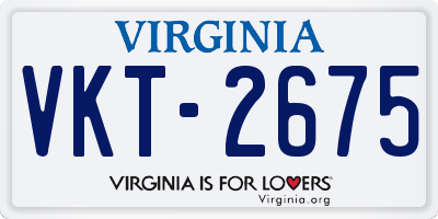VA license plate VKT2675
