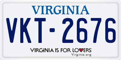 VA license plate VKT2676