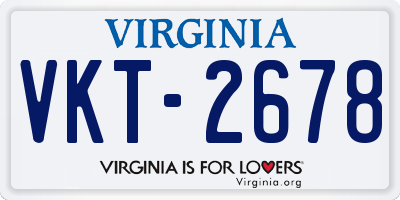 VA license plate VKT2678