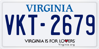 VA license plate VKT2679