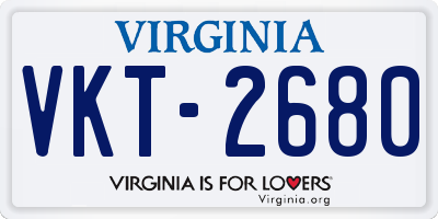 VA license plate VKT2680