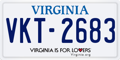 VA license plate VKT2683