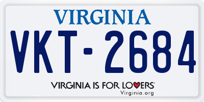 VA license plate VKT2684