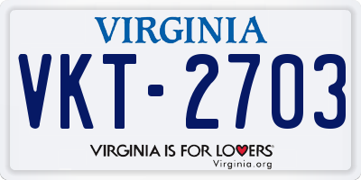 VA license plate VKT2703