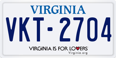 VA license plate VKT2704