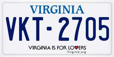 VA license plate VKT2705