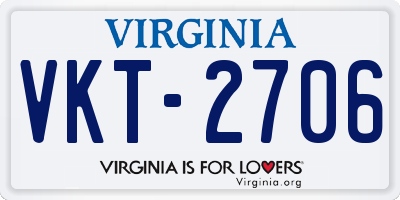 VA license plate VKT2706
