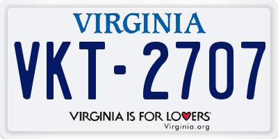 VA license plate VKT2707