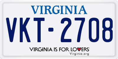 VA license plate VKT2708