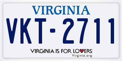 VA license plate VKT2711