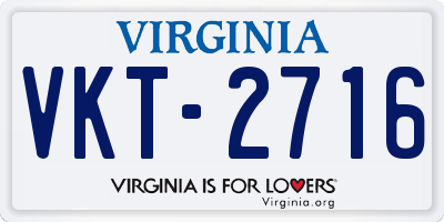 VA license plate VKT2716