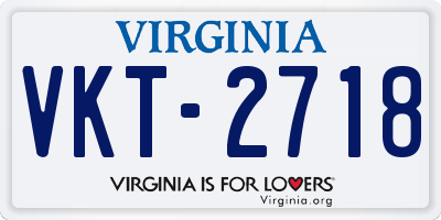 VA license plate VKT2718