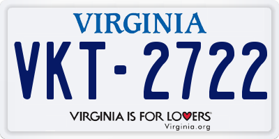 VA license plate VKT2722