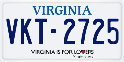 VA license plate VKT2725