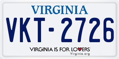 VA license plate VKT2726
