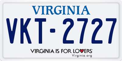 VA license plate VKT2727