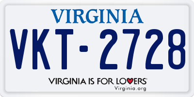 VA license plate VKT2728