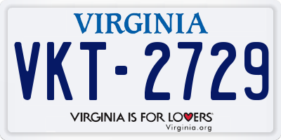 VA license plate VKT2729