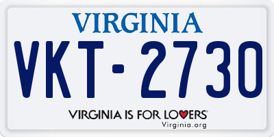 VA license plate VKT2730