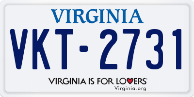 VA license plate VKT2731