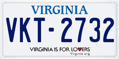 VA license plate VKT2732