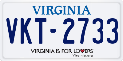 VA license plate VKT2733